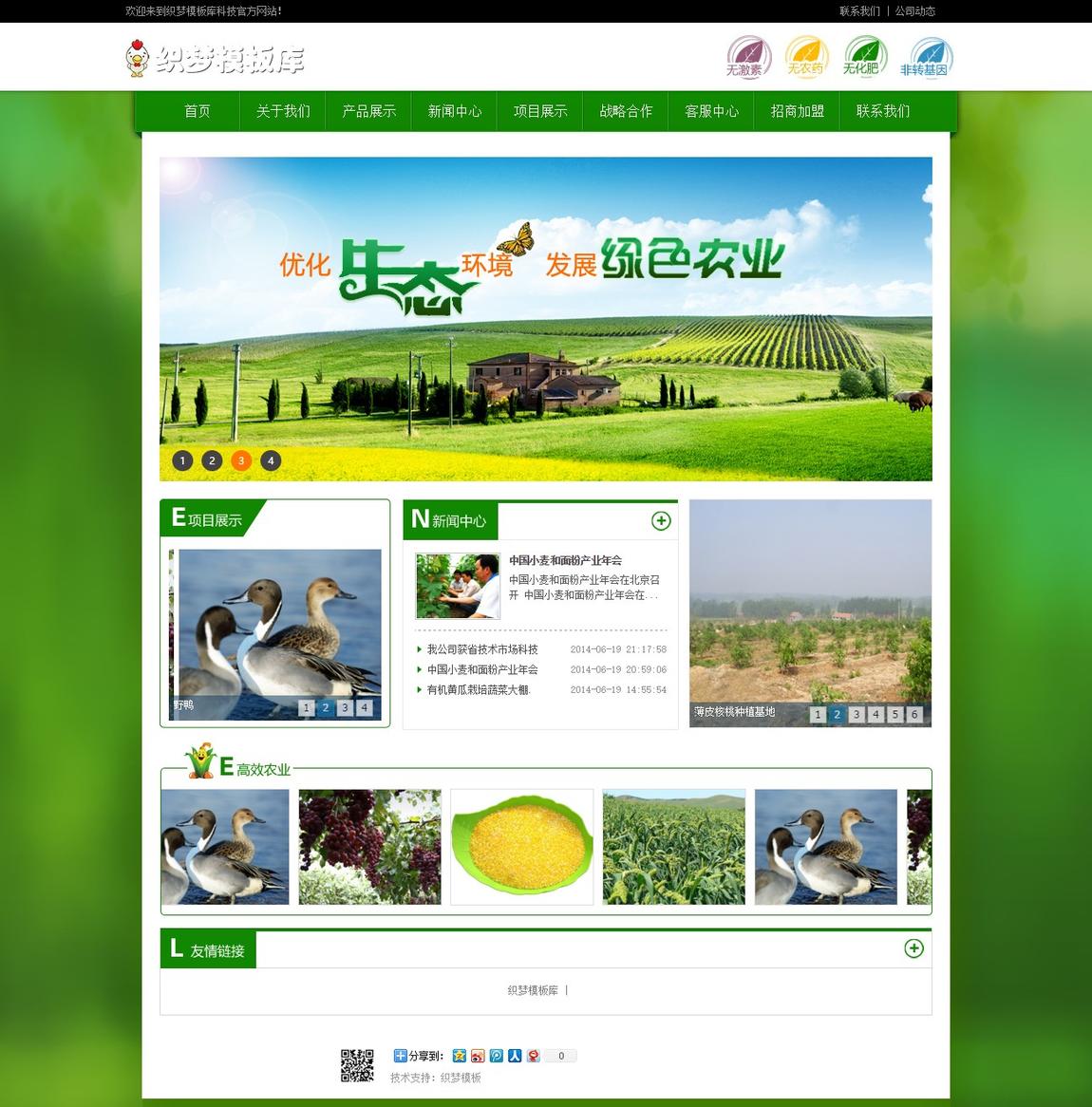 绿色农业生态产品类企业演示截图